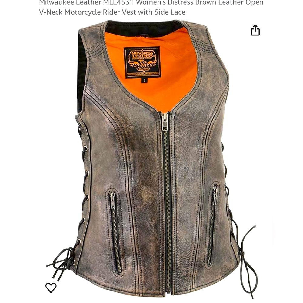 Milwaukee Leather Women’s motorcycle vest brown XXL